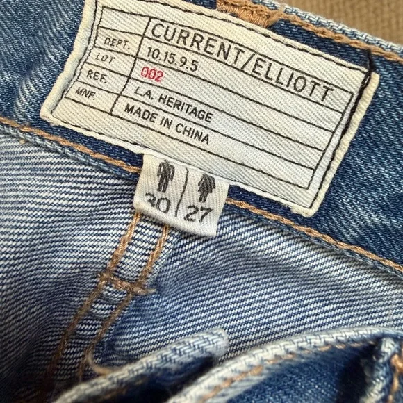 Current/Elliott Embroidered Straight Leg Jeans – Women’s Size 27 | 29” Inseam - Picture 4 of 4